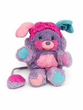 Vintage 1980s Popples Pretty Bit Purple Plush Mattel 8”